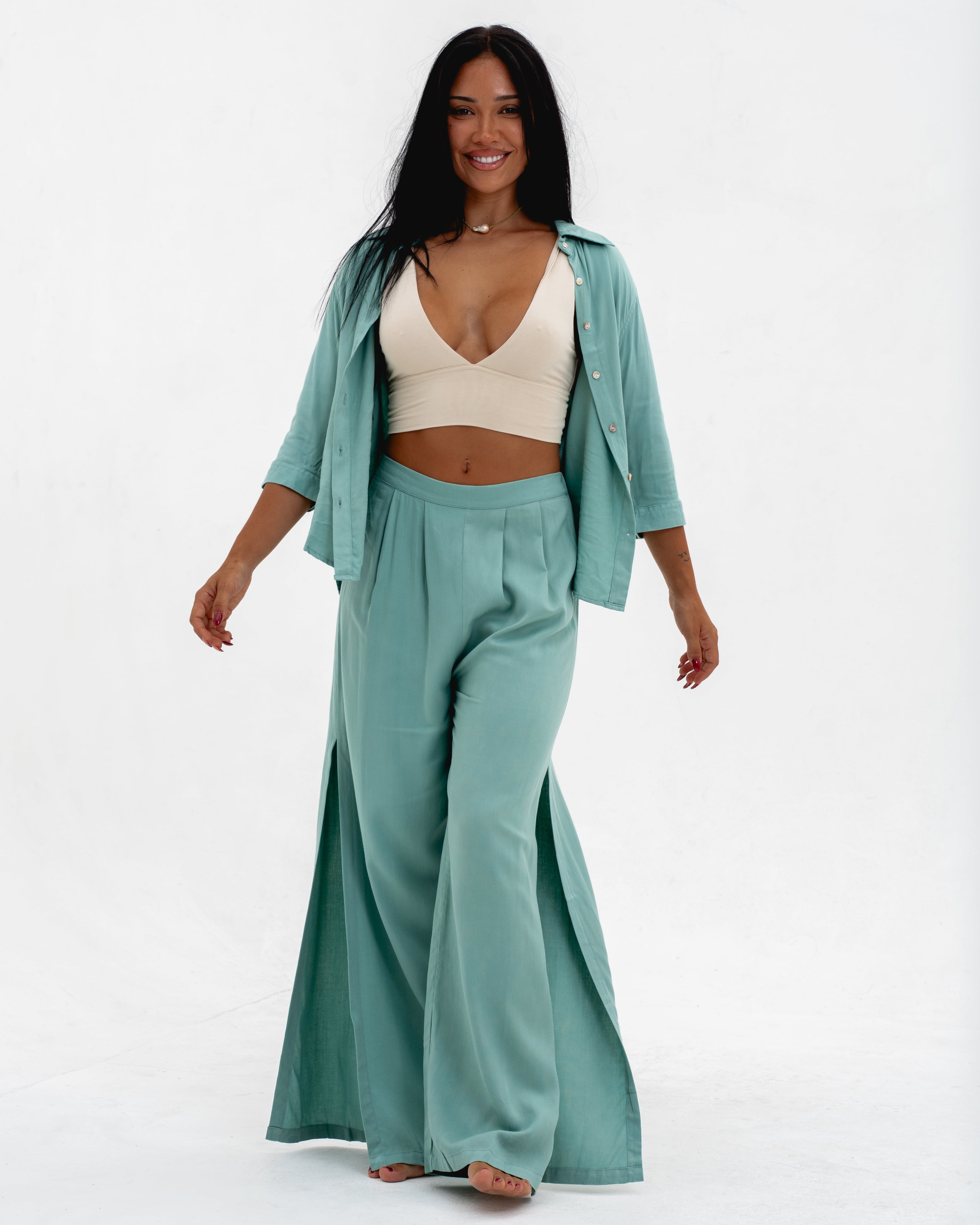 LADIES SLIT LONG PANTS