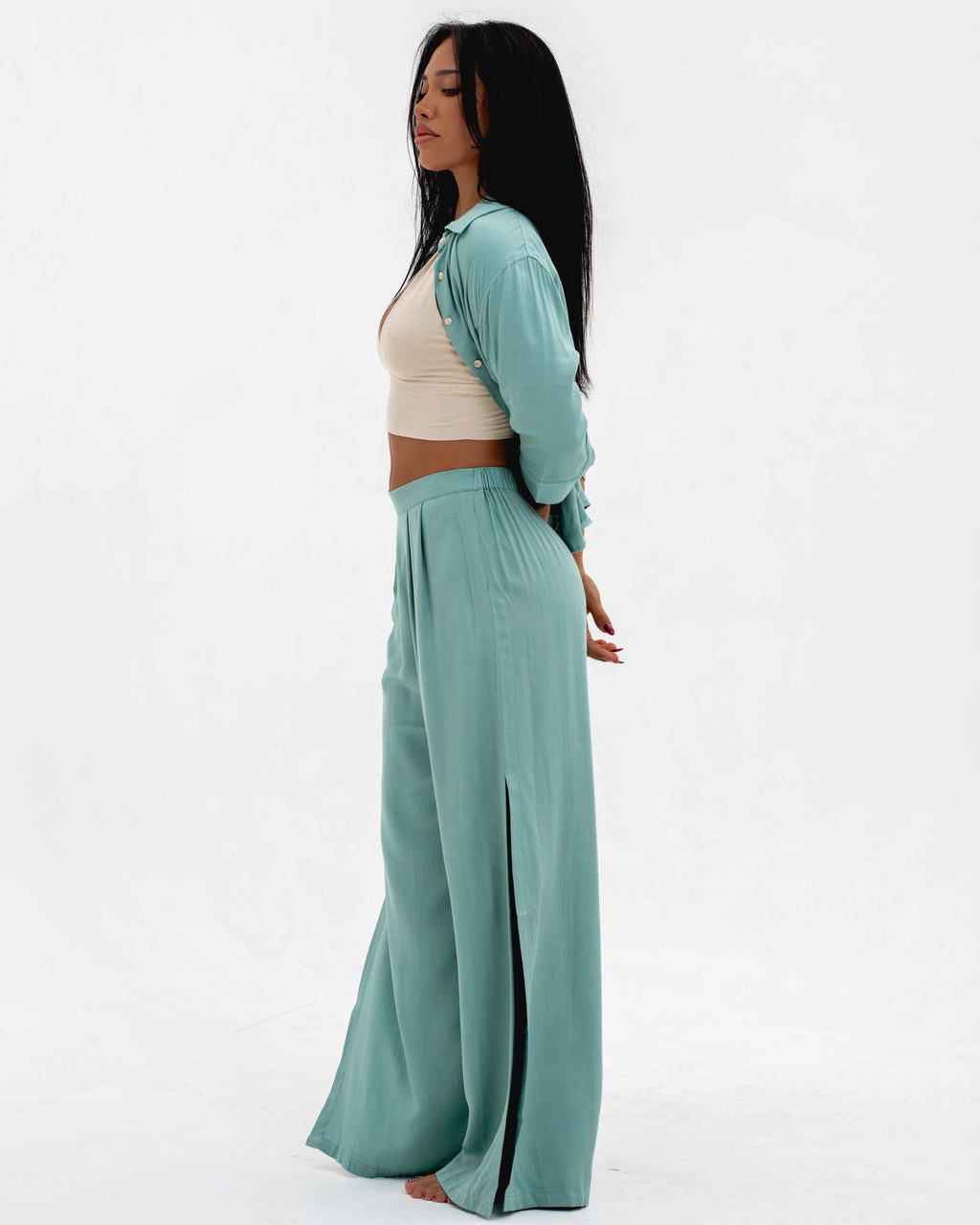 LADIES SLIT LONG PANTS