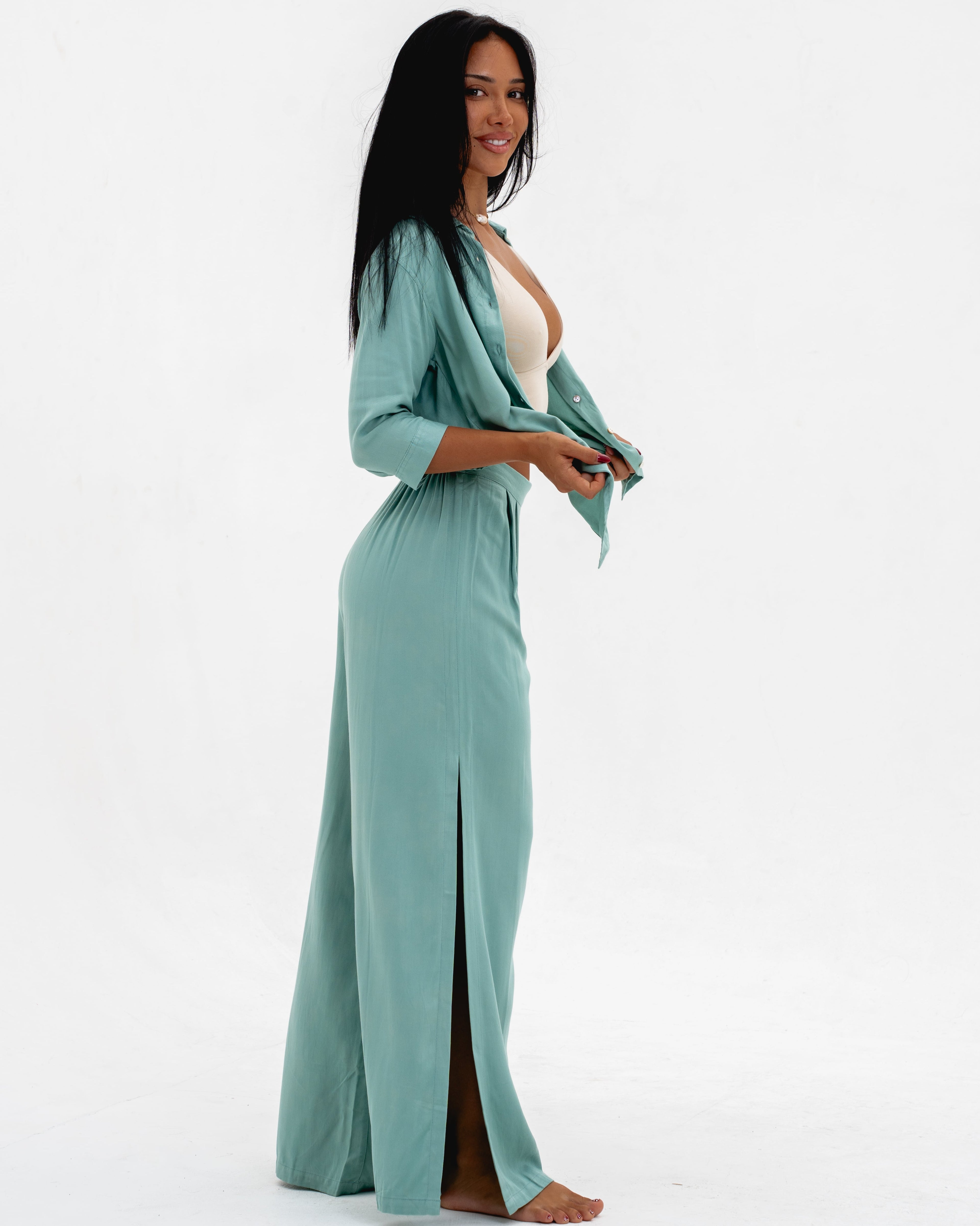 LADIES SLIT LONG PANTS