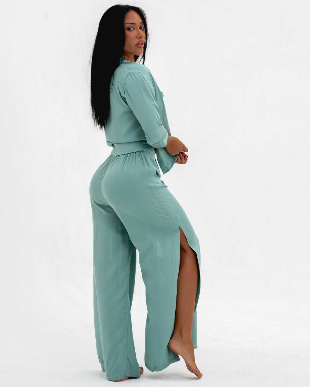 LADIES SLIT LONG PANTS