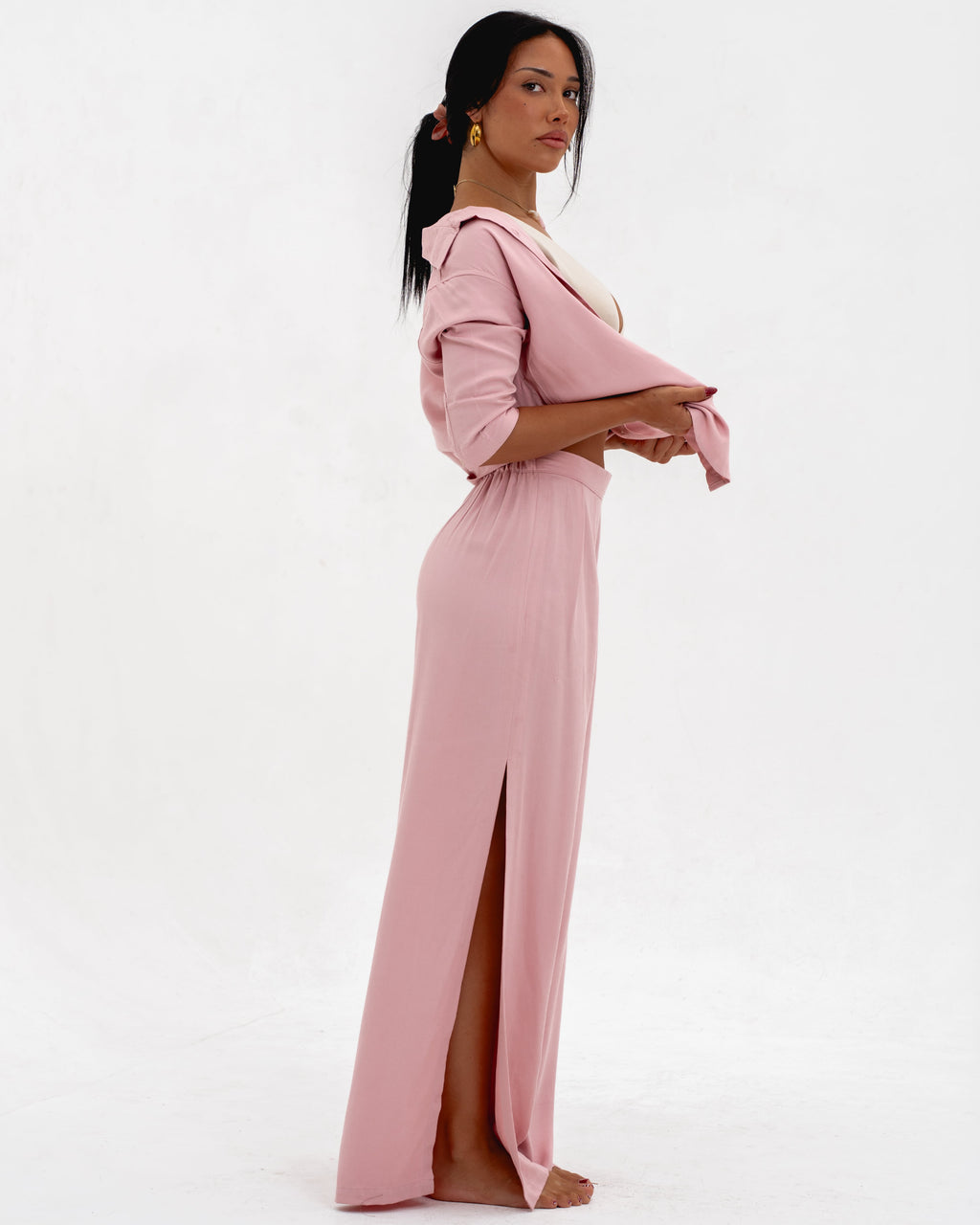 LADIES SLIT LONG PANTS